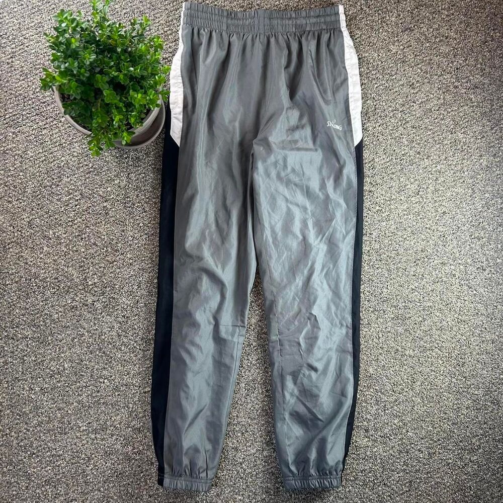 Spalding Men's Grey and Black Joggers-tracksuits